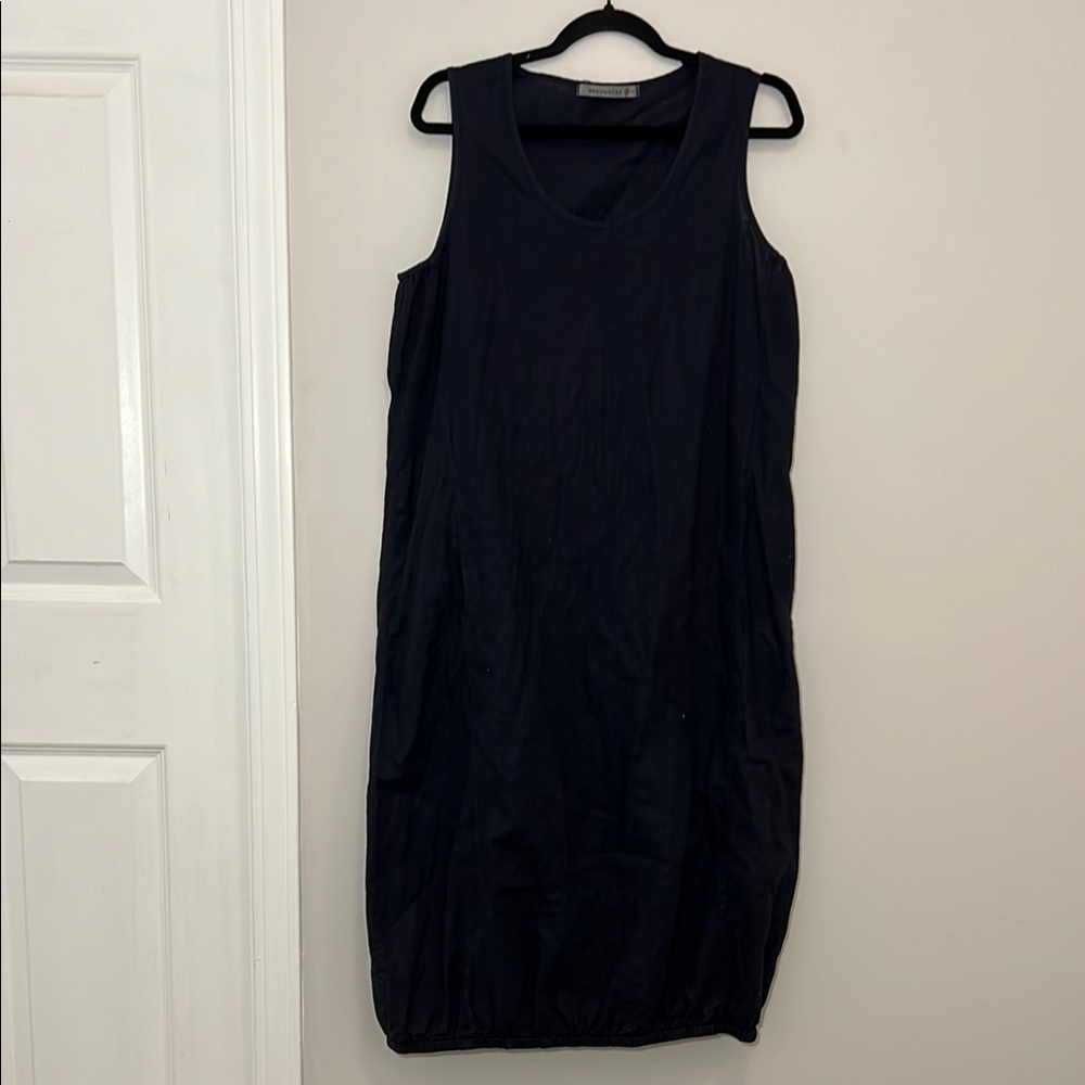 🎆XCVI Wearables Bubble Hem Tank Dress Casual Lagenlook Bustled Black